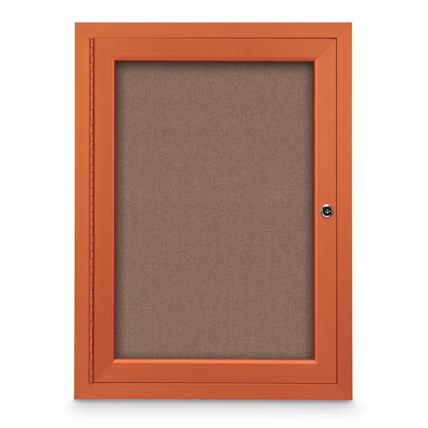 Slim Enclosed Corkboard, 11"x13-1/2", Satin Alum Frame/Pearl